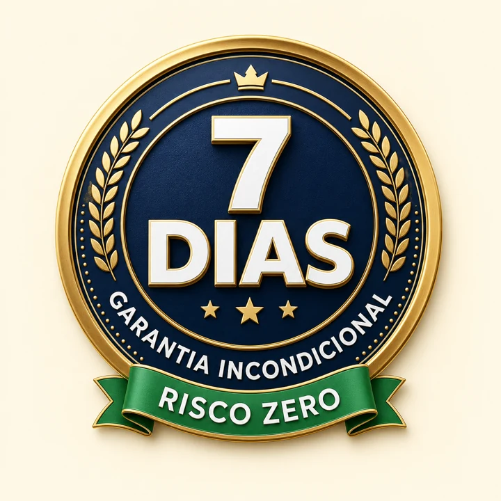 Selo de garantia incondicional de 7 dias e risco zero